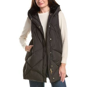 Picadilly Womens  Hooded Long Vest, Black